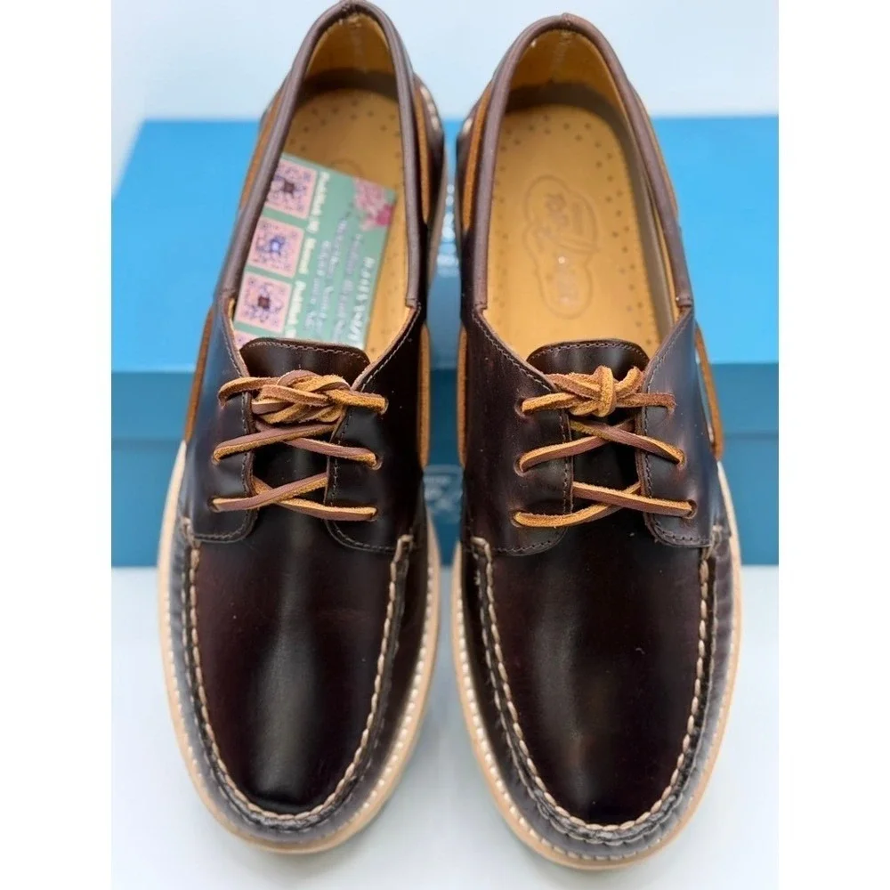Sperry A/O 3-Eye Lug‎ Brown Leather Boat Shoe Men's NIB